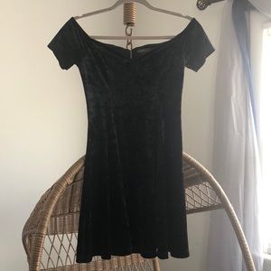 Off the Shoulder Velvet Dress